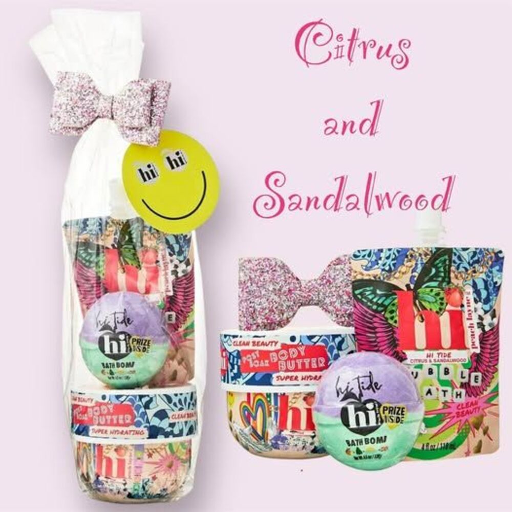 NEW Hi Peach Layne 4PC Hi Tide Citrus and Sandalwood Bath & Body Gift Set